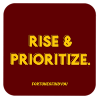 the words rise and prioritize on a maroon background