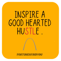 a yellow circle with the words inspire a good hearted hustle